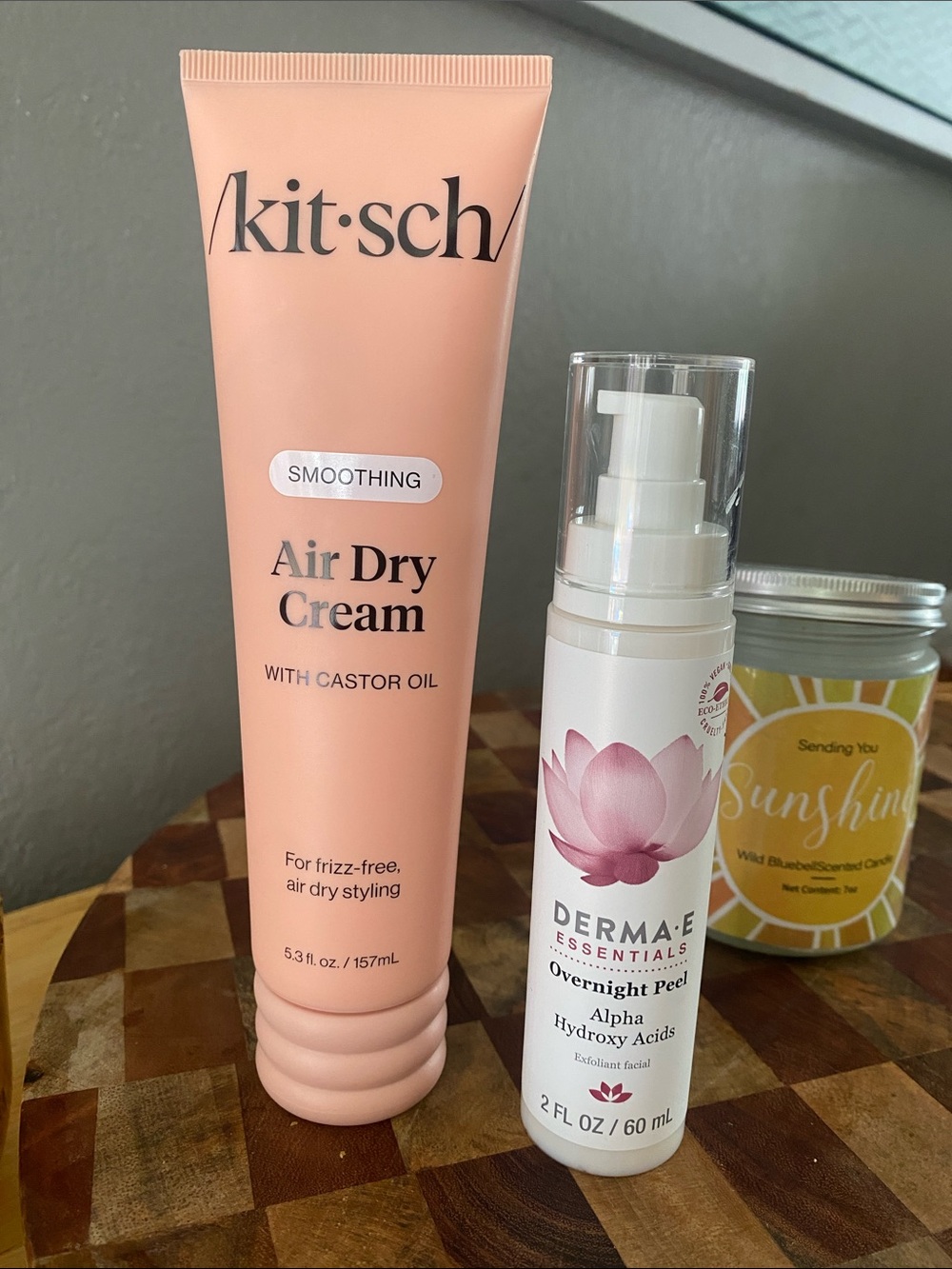 New KITSCH SMOOTHING Air Dry Cream bundle with Derma e overnight peel
